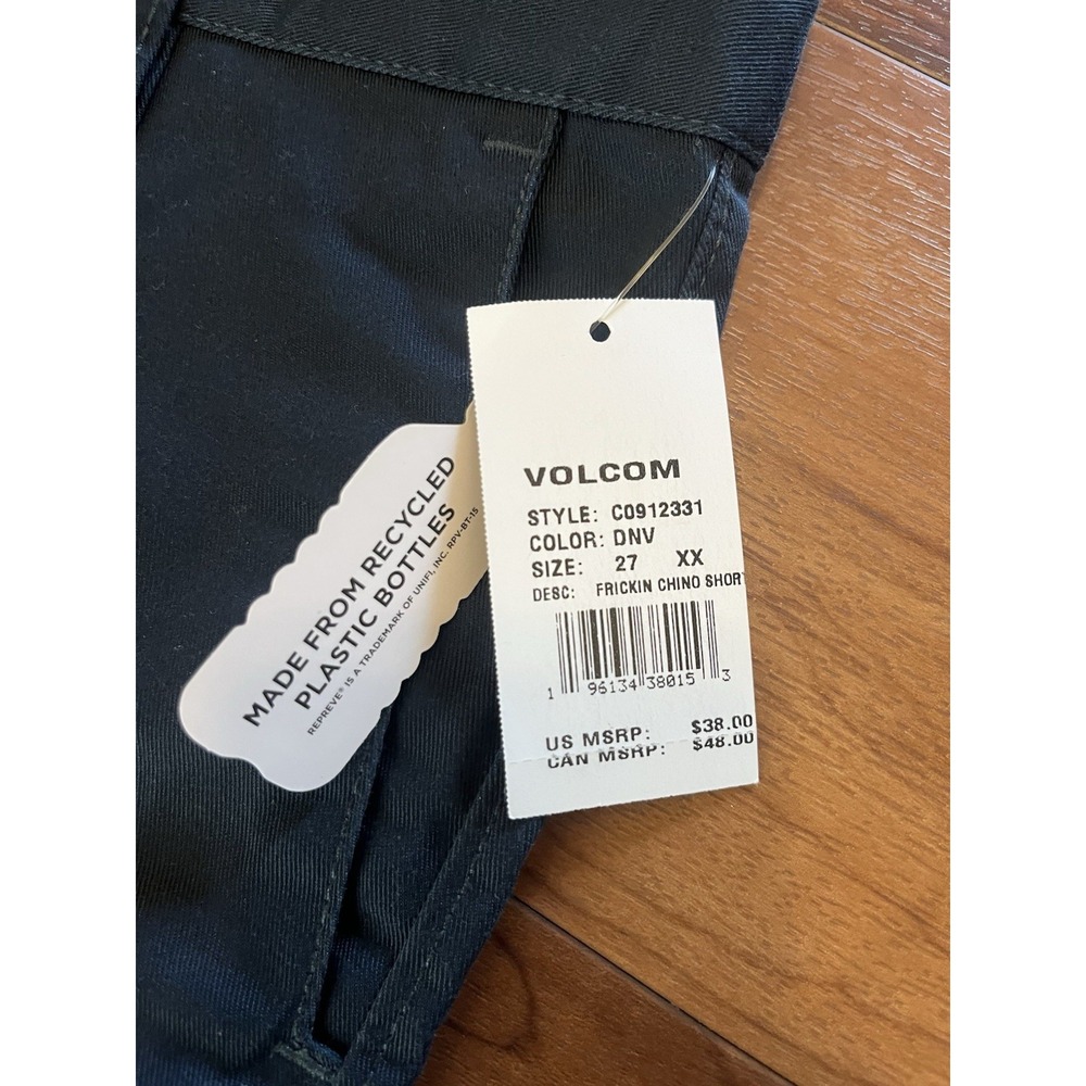 Volcom Shorts Navy Blue Frickin Modern Straight Chino Regular NWT Youth 27 - Picture 3 of 14
